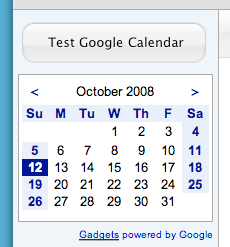 google calendar in sandvox