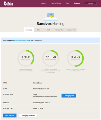 sandvox-hosting-account-overview