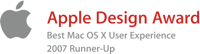 Apple Design Award, Best Mac OS X User Experience, 2007 Runner-Up, Sandvox 1.2