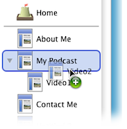 Add to Podcast by dragging