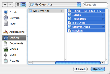 Cyberduck select files for export