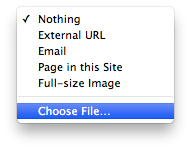 "Choose File…" option in Link Inspector